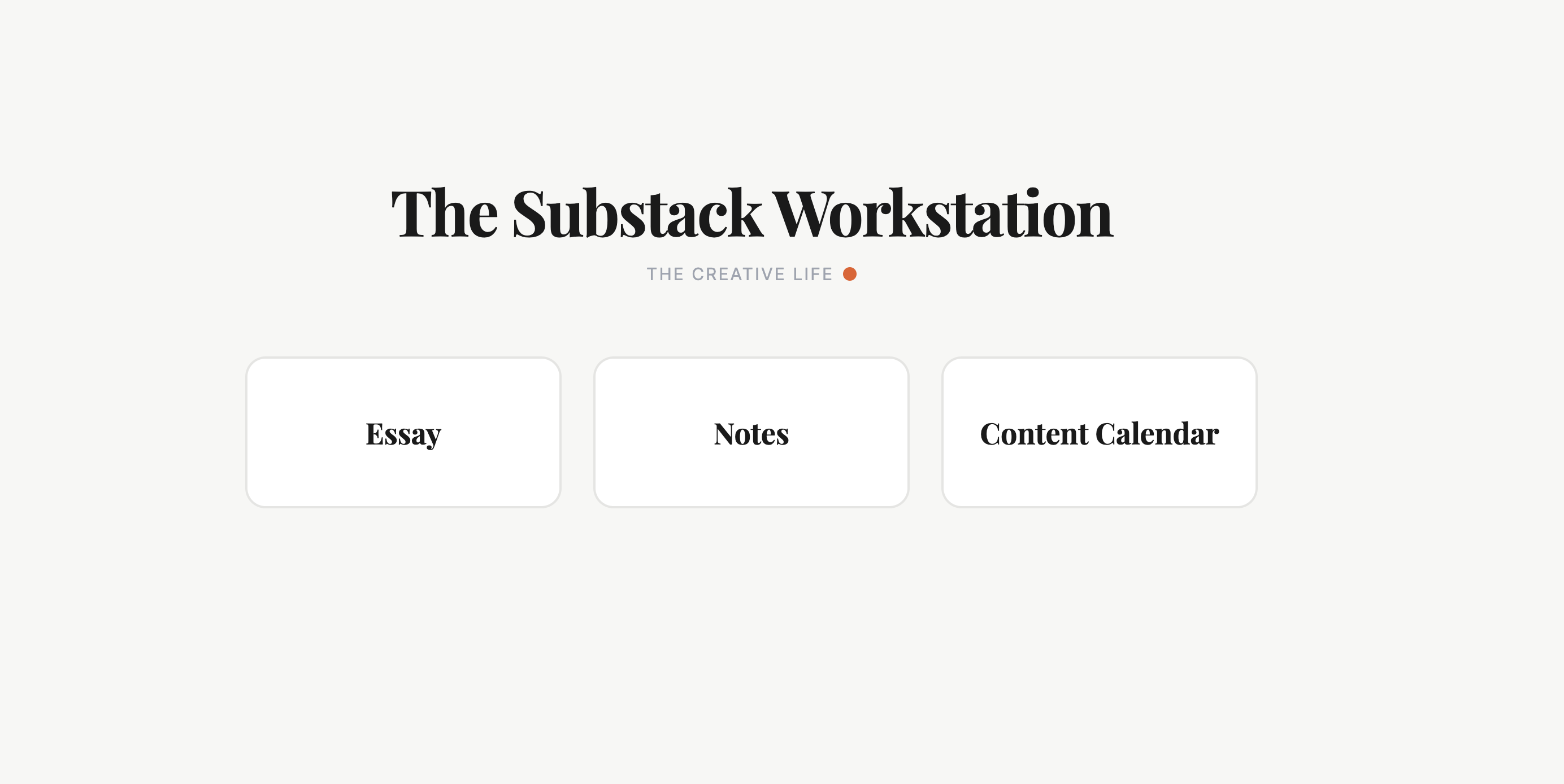 The Substack Workstation — front view